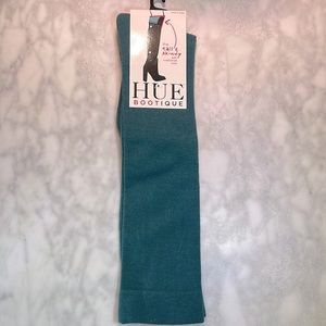 HUE BOOTIQUE Knee high socks with cushioned sole - NWT, Spruce green color